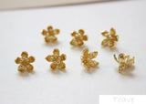 Copper Plated 18K Real Flower Pendant DIY Ear Decor Material