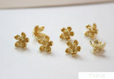 Copper Plated 18K Real Flower Pendant DIY Ear Decor Material