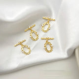 Copper Plated 18K Real Zircon Lace Oval DIY Necklace Bracelet Buckle