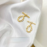 Copper Plated 18K Real Zircon Lace Oval DIY Necklace Bracelet Buckle