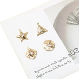 Copper plated 18K real zircon Pentagram DIY jewelry accessories 2pcs