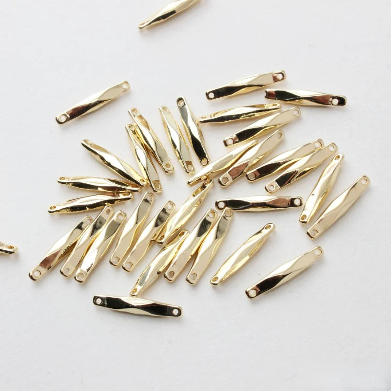 Copper Plated 18K Double Hanging Angle Rod Earrings