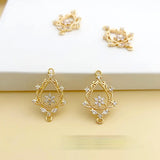 18K Copper Plated Fairy Flower Water Drop Wreath DIY Earring Necklace