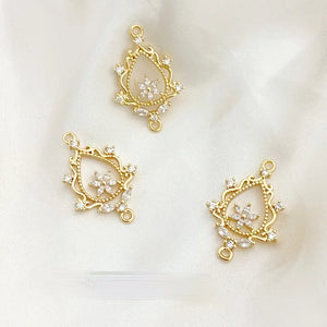 18K Copper Plated Fairy Flower Water Drop Wreath DIY Earring Necklace