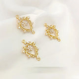 18K Copper Plated Fairy Flower Water Drop Wreath DIY Earring Necklace
