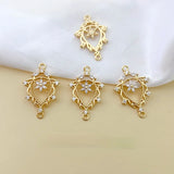 18K Copper Plated Fairy Flower Water Drop Wreath DIY Earring Necklace