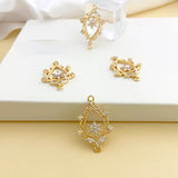 18K Copper Plated Fairy Flower Water Drop Wreath DIY Earring Necklace