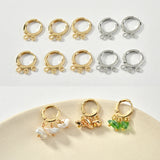 18K Copper Plated Round Belt Ring with Hanging Earrings DIY Material