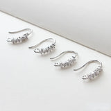 18K Copper Plated Zircon Ear Hooks - DIY Earring Material