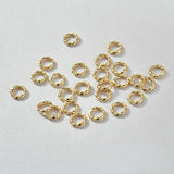18K Copper Plated Spiral Thread Opening Ring for DIY Earrings
