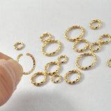 18K Copper Plated Spiral Thread Opening Ring for DIY Earrings