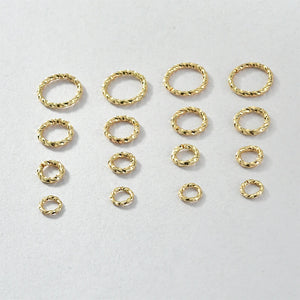 18K Copper Plated Spiral Thread Opening Ring for DIY Earrings