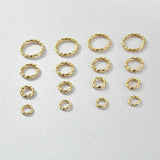 18K Copper Plated Spiral Thread Opening Ring for DIY Earrings