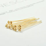 Copper Plated 18K Star Flower T-Shaped Needle Ball Bead DIY Jewelry Accessory
