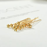Copper Plated 18K Star Flower T-Shaped Needle Ball Bead DIY Jewelry Accessory