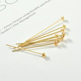 Copper Plated 18K Star Flower T-Shaped Needle Ball Bead DIY Jewelry Accessory
