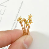 Copper Plated 18K Star Flower T-Shaped Needle Ball Bead DIY Jewelry Accessory