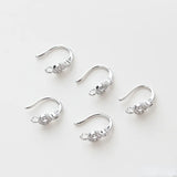 Copper Plated 18K Zircon Circle Ear Hook Earrings DIY Accessories