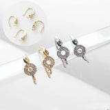 Copper Plated 18K Zircon Circle Ear Hook Earrings DIY Accessories