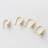 Copper Plated 18K Zircon Circle Ear Hook Earrings DIY Accessories