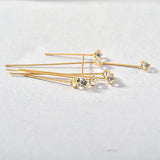 Copper Plated 18K Zircon Claw Drill T Needle Ball Needle Bead DIY Earrings
