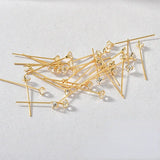Copper Plated 18K Zircon Claw Drill T Needle Ball Needle Bead DIY Earrings