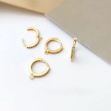 18K Copper-Plated Ear Hoop with Zircon Inlay DIY Earring Material