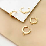 18K Copper-Plated Ear Hoop with Zircon Inlay DIY Earring Material