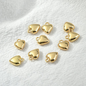 18k Copper Plated Peach Heart DIY Jewelry Material