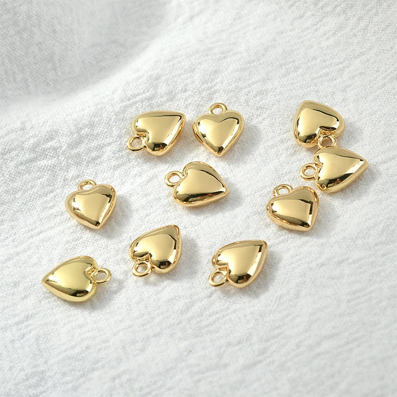 18k Copper Plated Peach Heart DIY Jewelry Material