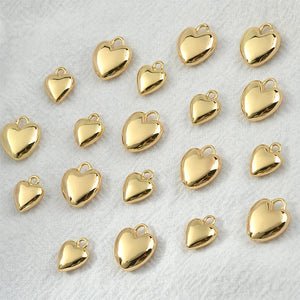 18k Copper Plated Peach Heart DIY Jewelry Material