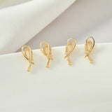 Copper Plated 18k Zircon Bow Earrings Jewelry Accessories