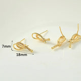 Copper Plated 18k Zircon Bow Earrings Jewelry Accessories