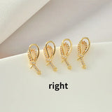 Copper Plated 18k Zircon Bow Earrings Jewelry Accessories