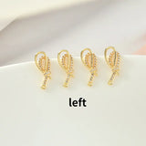 Copper Plated 18k Zircon Bow Earrings Jewelry Accessories