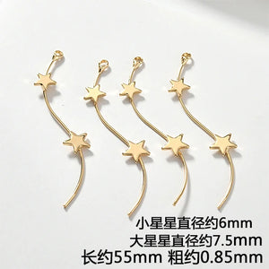 Copper Plated Star Pendant Earrings