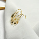 Copper Plated 18k Retro Lantern Shell Ear Hook Earring DIY Jewelry Material