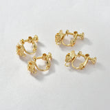 18k Rose Flower Cherry Blossom Ear Clip DIY Jewelry Material