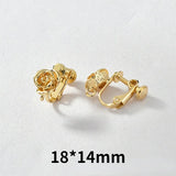 18k Rose Flower Cherry Blossom Ear Clip DIY Jewelry Material