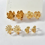 18k Rose Flower Cherry Blossom Ear Clip DIY Jewelry Material