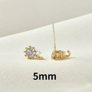 18k Zircon Earrings DIY Jewelry Material Accessories