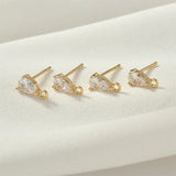 18k Zircon Earrings DIY Jewelry Material Accessories