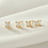 18k Zircon Earrings DIY Jewelry Material Accessories