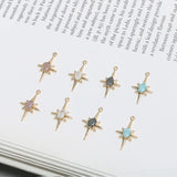 Copper-plated Snowflake Zircon Star Pendant DIY Jewelry Earrings Nail Accessory