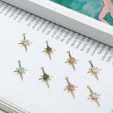 Copper-plated Snowflake Zircon Star Pendant DIY Jewelry Earrings Nail Accessory