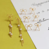 Copper Plated Bow Earrings DIY Jewelry Accessories Pendant