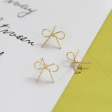Copper Plated Bow Earrings DIY Jewelry Accessories Pendant