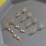 Copper Plated Bow Earrings DIY Jewelry Accessories Pendant