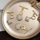 Copper Zirconium Love Clasp Necklace Pendant