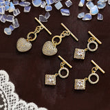 Copper Zirconium Love Clasp Necklace Pendant
